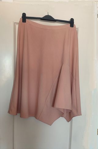 Falda Zara asimétrica rosa palo - XL