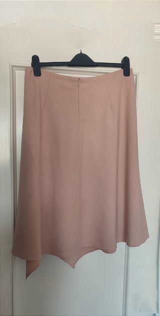 Falda Zara asimétrica rosa palo - XL