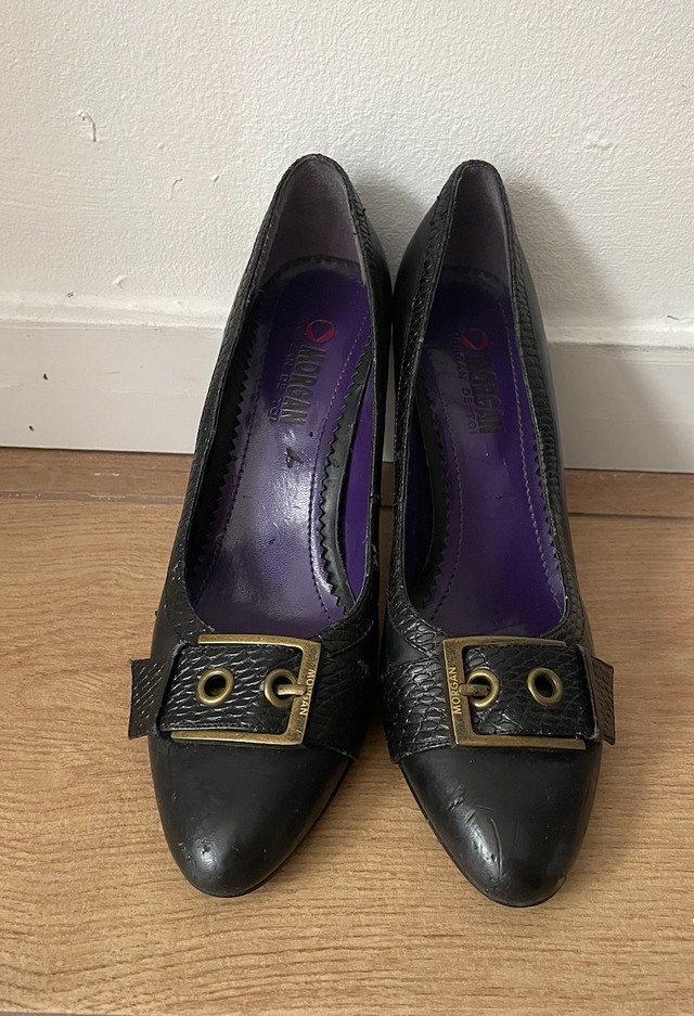 Tacones Morgan Negros con Hebilla