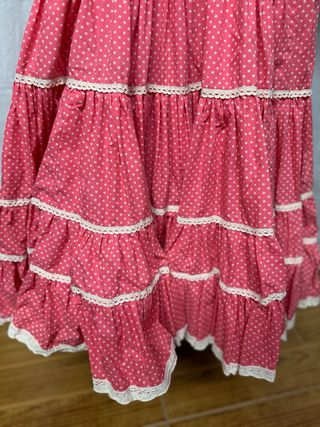 Traje gitana rosa lunares - Talla 36