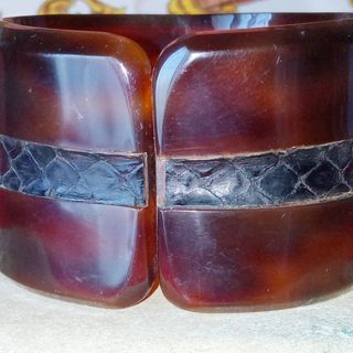 Bracciale Retrò pelle di serpente e Bachelite