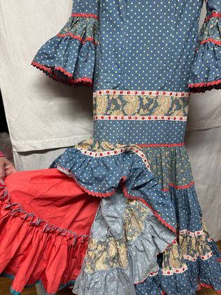 Traje gitana azul lunares - talla 36