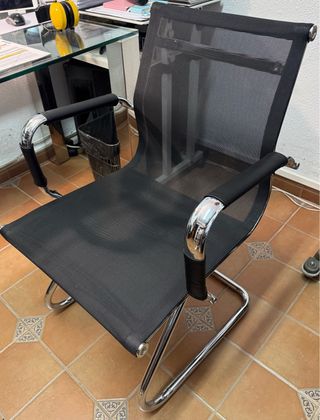 Silla escritorio metálica fija sin ruedas