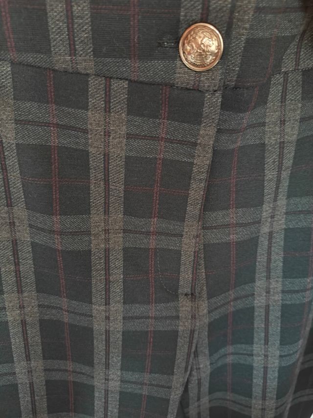 Pantalón estilo legging Cortefiel cuadros gris-neg