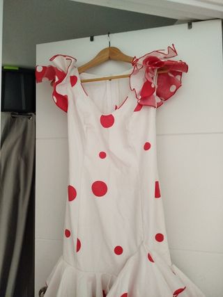 Vestido lunares rojo y blanco