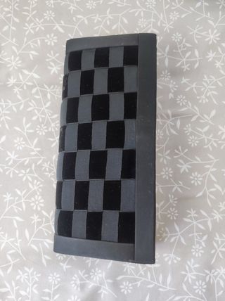 Bolso negro raso y terciopelo