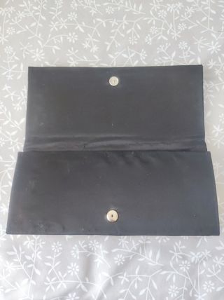 Bolso negro raso y terciopelo