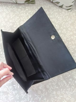 Bolso negro raso y terciopelo