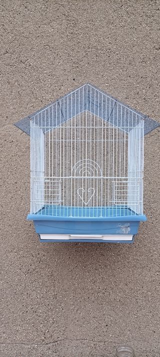  Jaula para pájaros con 2 bebederos,2 comederos 