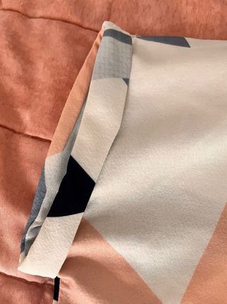 Vestito fantasia geometrico rosa, celeste e bianco