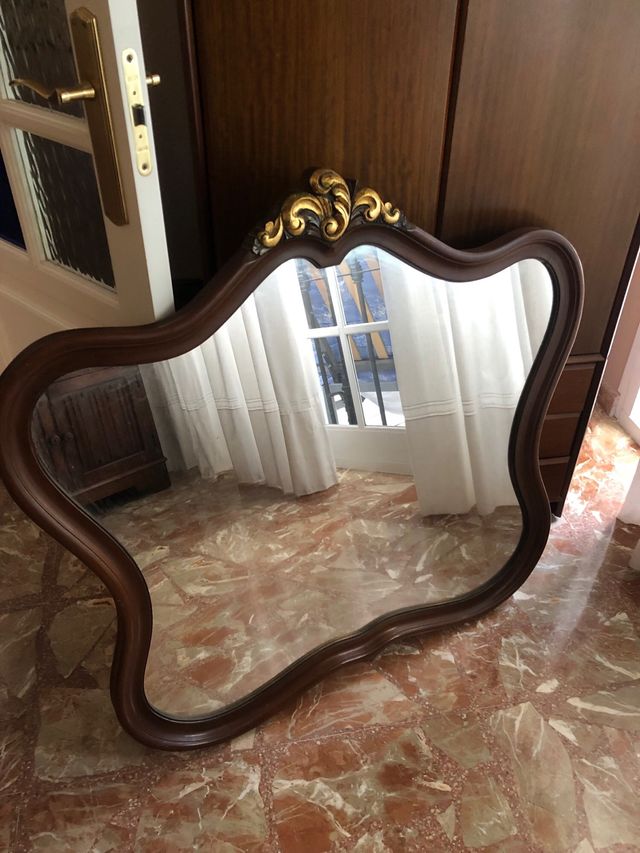 Espejo antiguo madera dorada