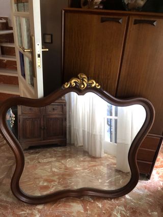 Espejo antiguo madera dorada