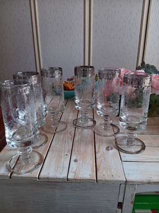 6 bicchieri in vetro di murano