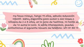 Cuidadora/niñera o clases particulares
