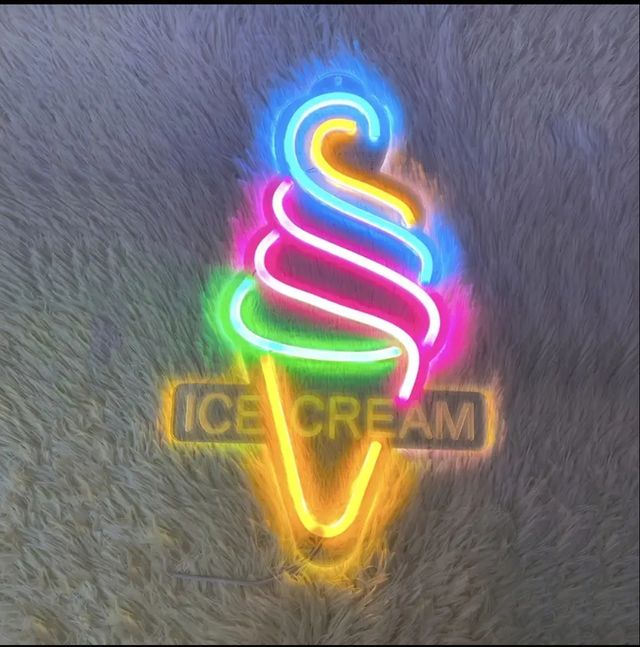 Lampada neon led "ICE CREAM" multicolor