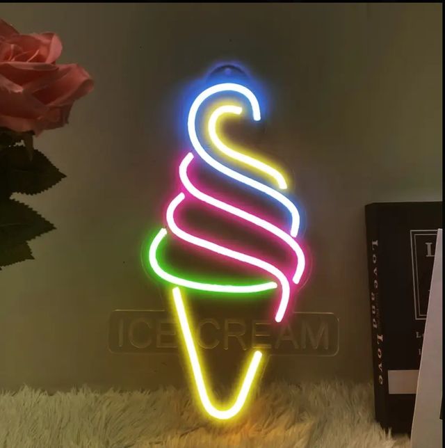Lampada neon led "ICE CREAM" multicolor