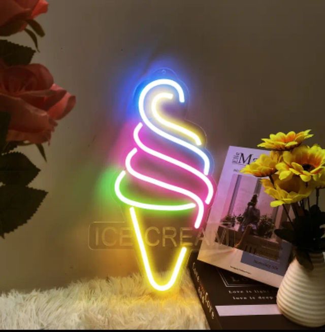 Lampada neon led "ICE CREAM" multicolor
