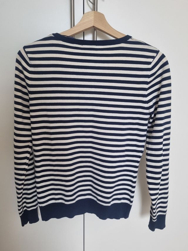 Suéter rayas azul marino-blanco bpc talla S