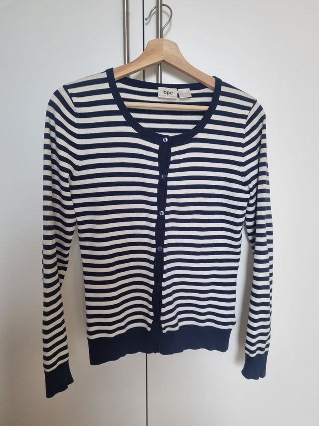 Suéter rayas azul marino-blanco bpc talla S