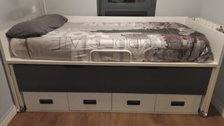 Cama nido madera maciza gris-blanca