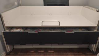 Cama nido madera maciza gris-blanca