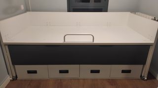 Cama nido madera maciza gris-blanca