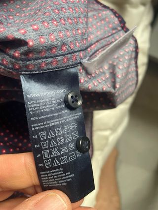 Camisa Tommy Hilfiger M - Azul con lunares rojos