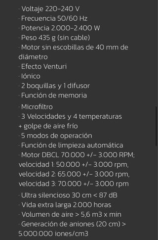 Secador de mano profesional elite pro 