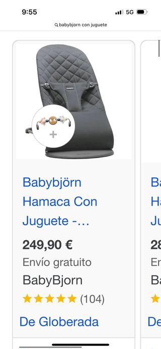 Hamaca Babybjörn nueva con juguete