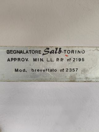SEGNATORE SALB TORINO TRIANGOLO DI EMERGENZA EPOCA