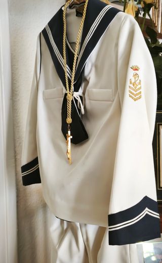 Traje comunión niño marinero blanco/azul