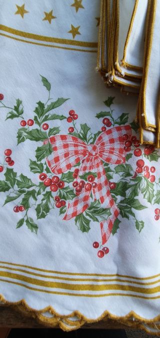 Tovaglia rotonda natalizia cm 160 circa