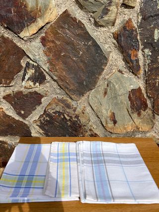 3 Paños Cocina Azul - Rayas