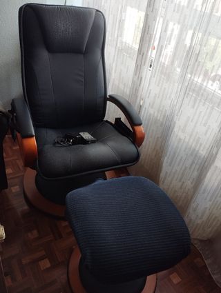 Sillón masaje piel sintética azul oscuro