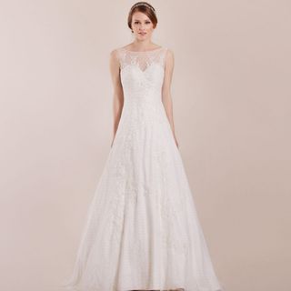 Vestido Novia T 42 Corte A Blanco Natural 