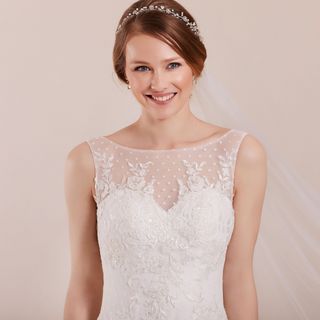 Vestido Novia T 42 Corte A Blanco Natural 