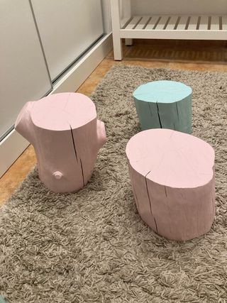 Troncos mesa taburetes decorativos