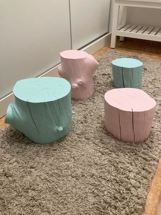 Troncos mesa taburetes decorativos