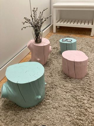 Troncos mesa taburetes decorativos