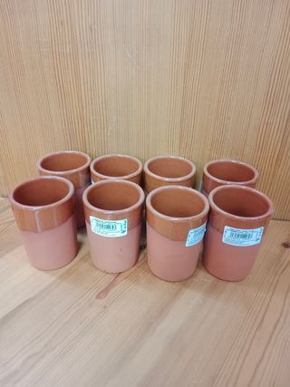 8 Vasos de barro 25 cl