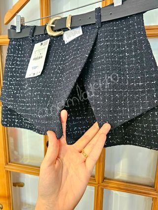 Falda pantalón Zara negra cinturon L