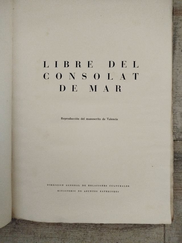 Libro antiguo del consolat de mar