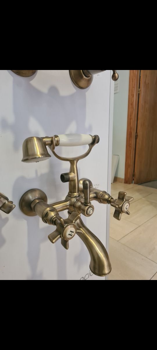 Grifería baño ducha latón antiguo