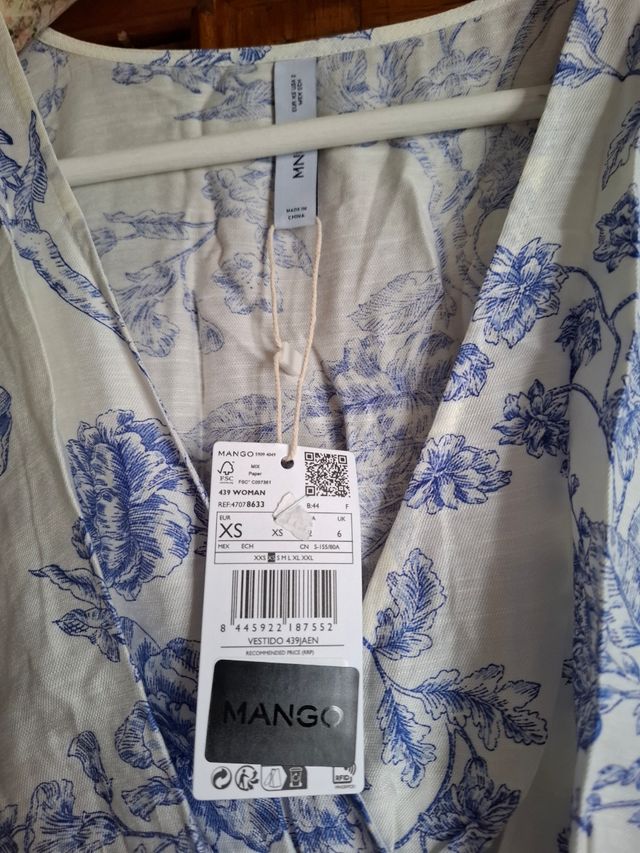 Vestido verano nuevo Mango, T. XS