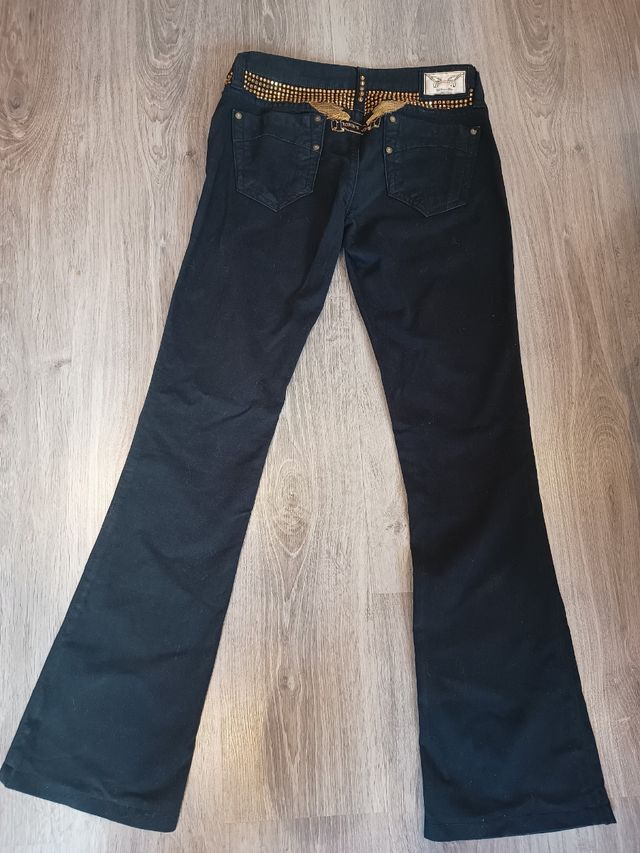 Pantalones Robin's Jean negros, talla 38