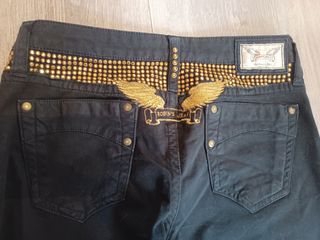 Pantalones Robin's Jean negros, talla 38