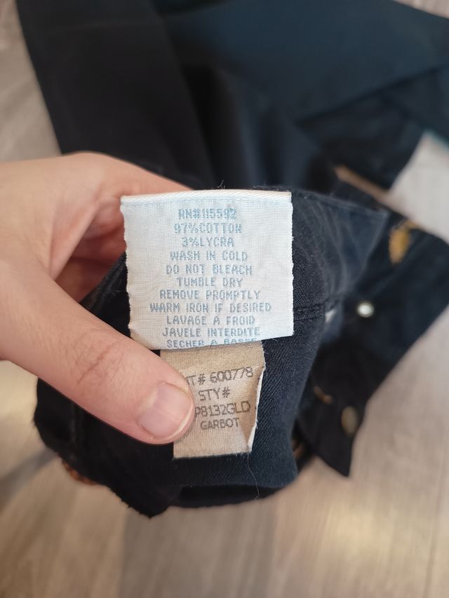 Pantalones Robin's Jean negros, talla 38