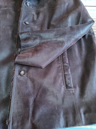 Abrigo marrón piel hombre - Talla 58