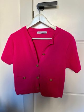 cárdigan rosa Zara