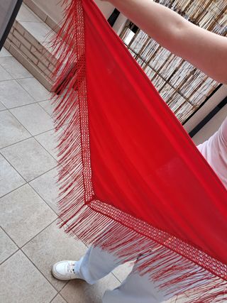 Traje gitana niña - rojo flores